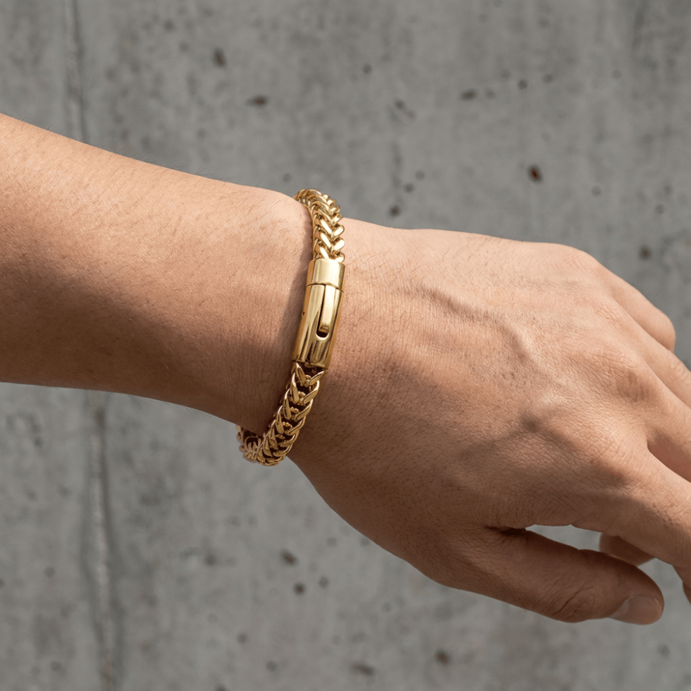 Gourmette Homme Luxe Bracelet Maille Franco Acier