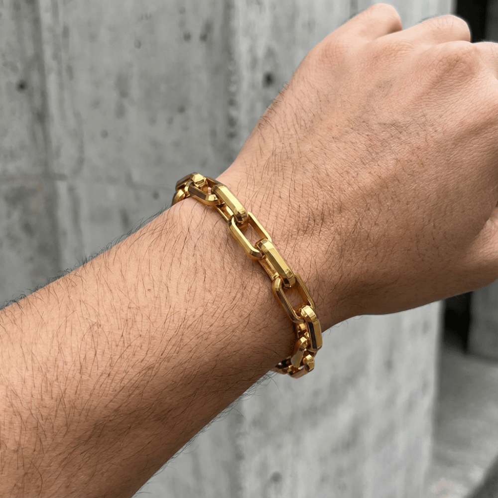 Bracelet Gourmette Homme Gros Maillons en Acier