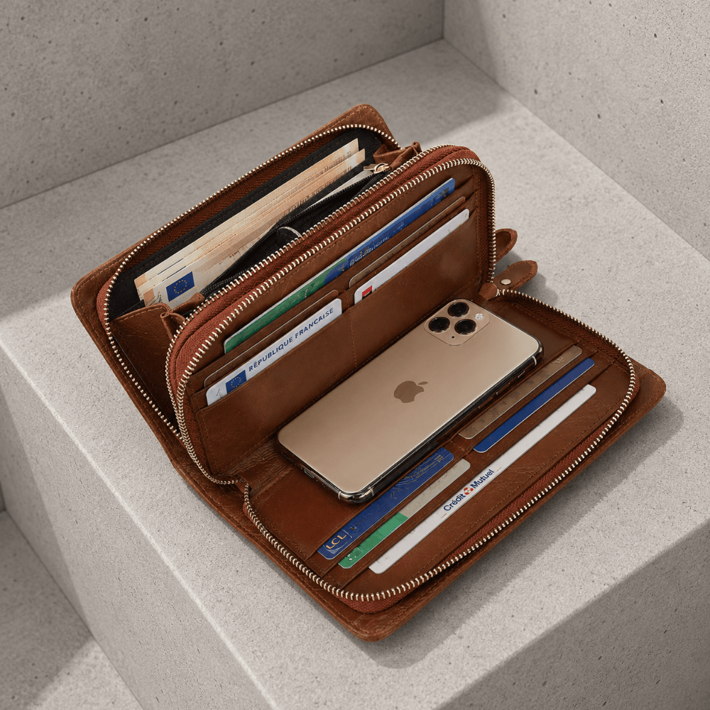 Grand Portefeuille Homme Cuir Véritable Personnalisé