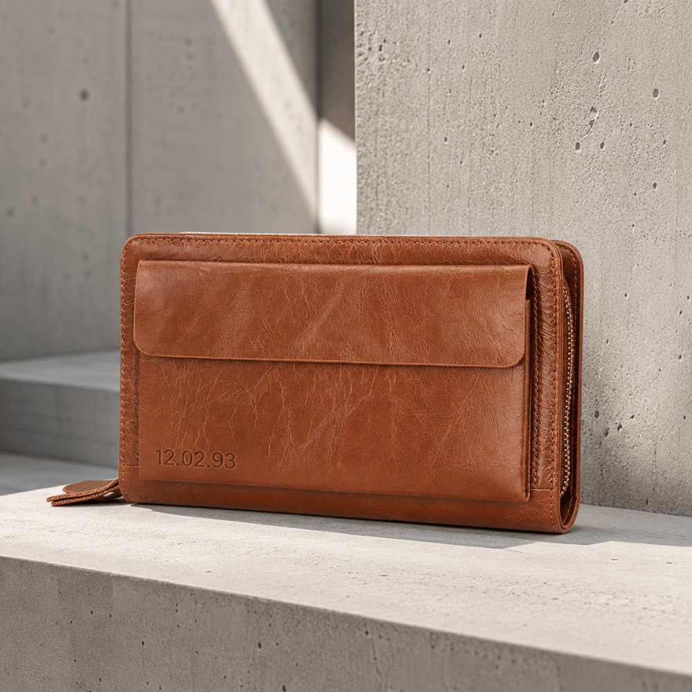 Grand Portefeuille Homme Cuir Véritable Personnalisé