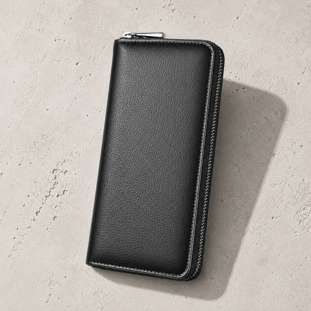Grand Portefeuille Zippé Homme Grande Capacité