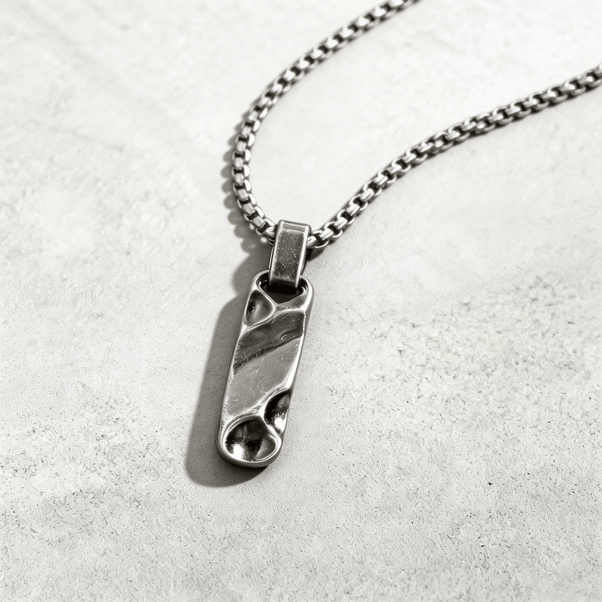Collier Pendentif Homme Barre Acier Inoxydable