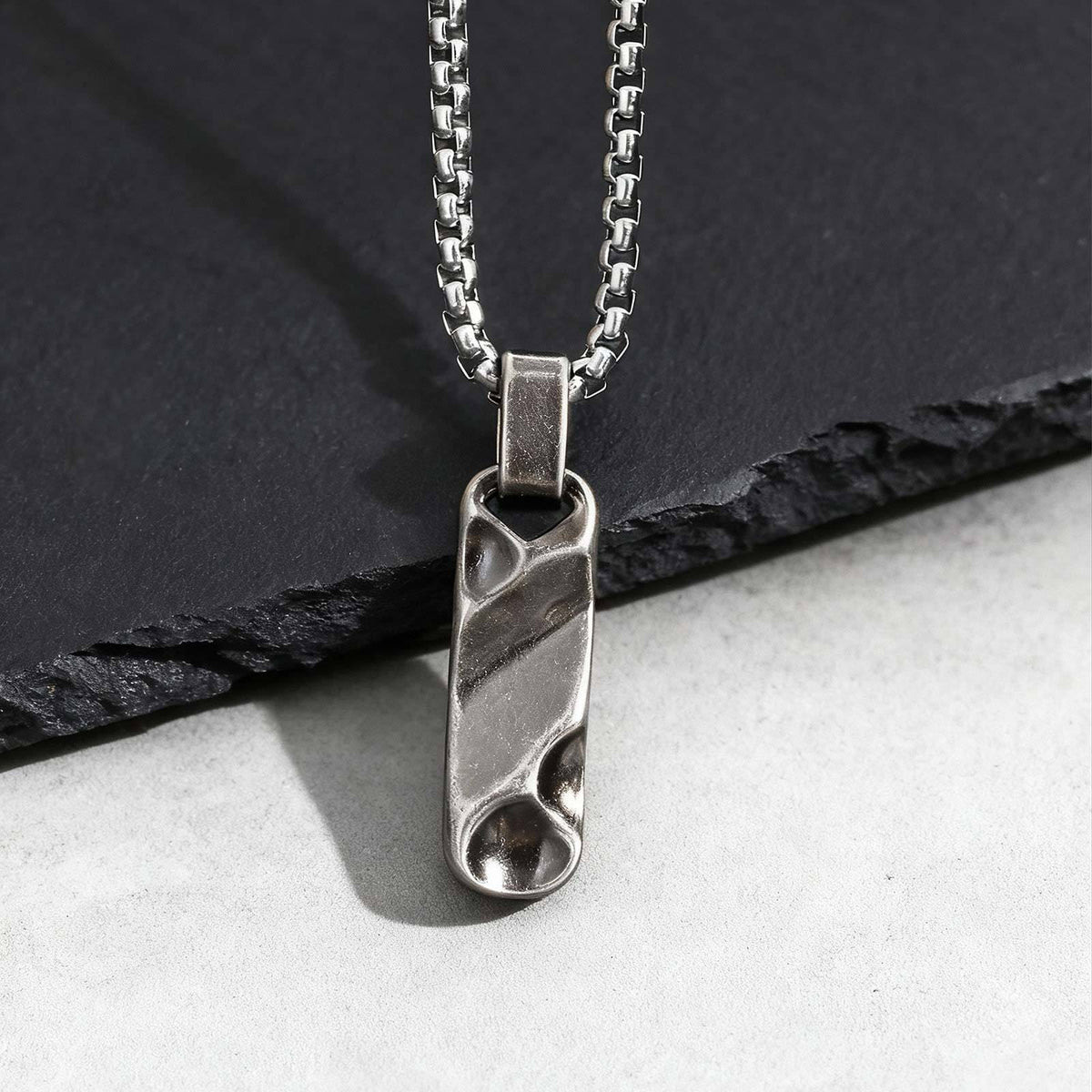 Collier Pendentif Homme Barre Acier Inoxydable