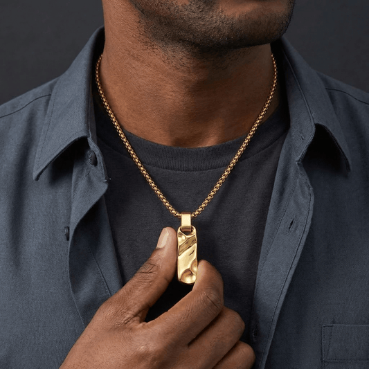 Collier Pendentif Homme Barre Acier Inoxydable