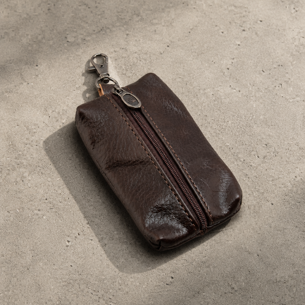 Petit Porte-Monnaie Homme Zippé Porte-Clés Compact