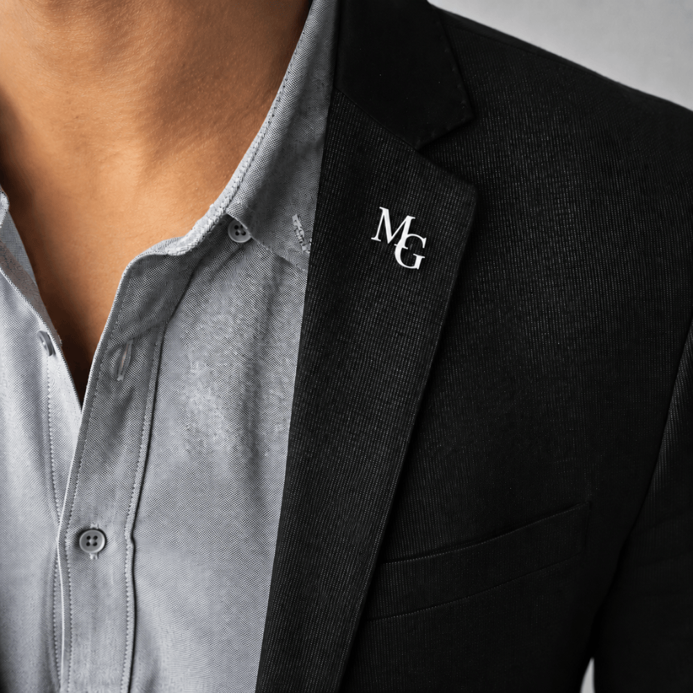 Pins Personnalisé Homme Métal Gravé Initiales