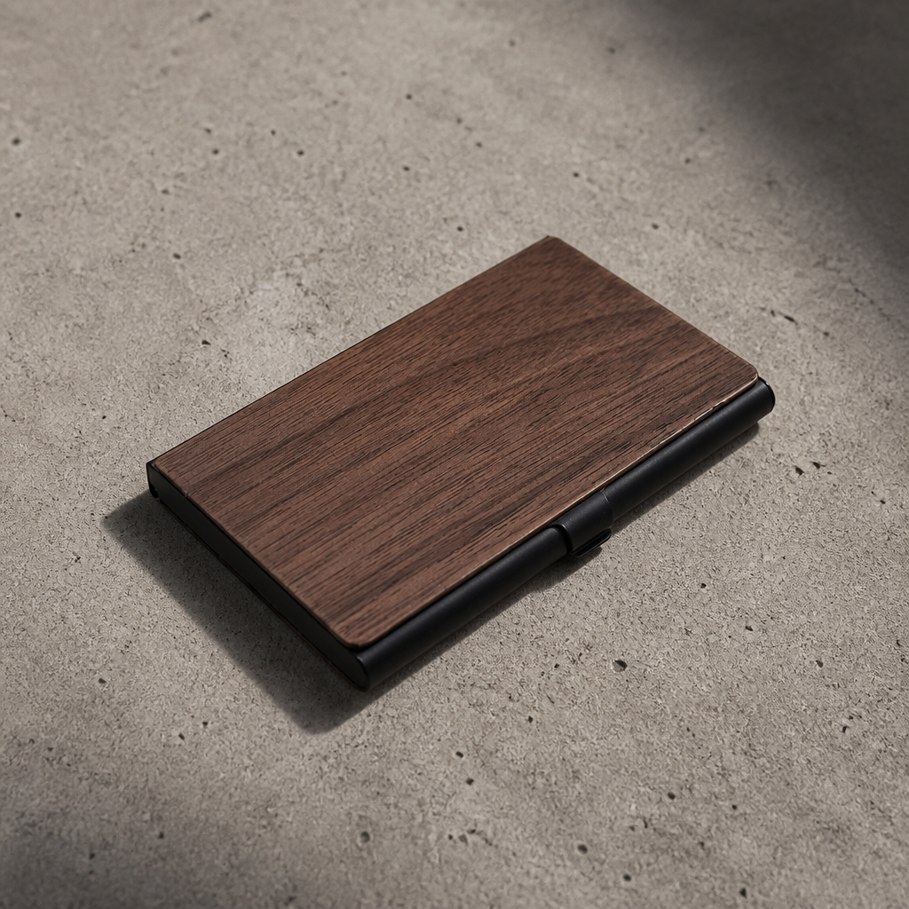 Porte-Cartes Homme Bois et Acier Personnalisable