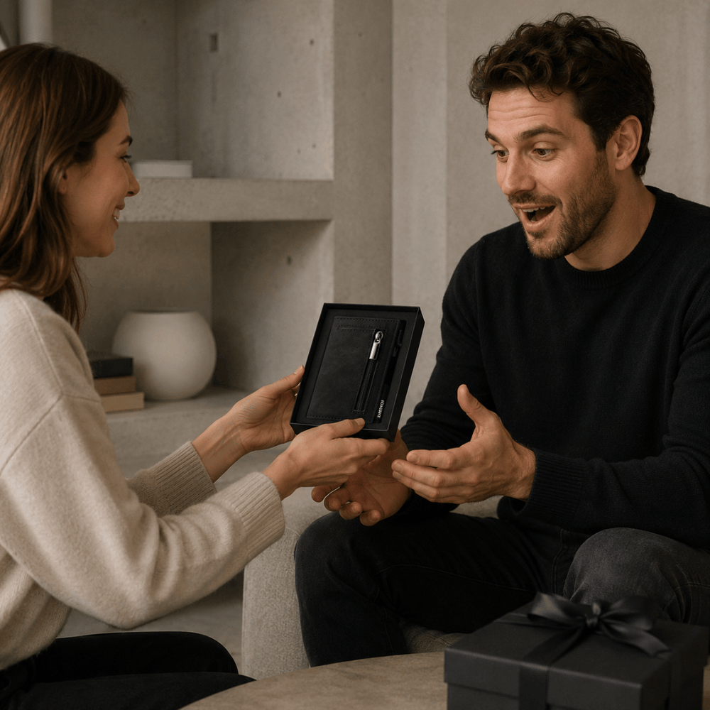 Porte-Cartes Homme Cuir Véritable Aluminium RFID
