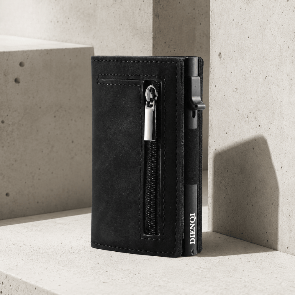 Porte-Cartes Homme Cuir Véritable Aluminium RFID