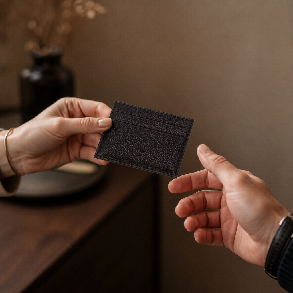 Porte-Cartes Homme Cuir Grainé Personnalisé à Graver