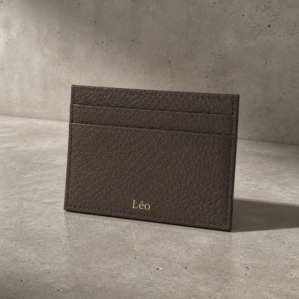 Porte-Cartes Homme Cuir Grainé Personnalisé à Graver