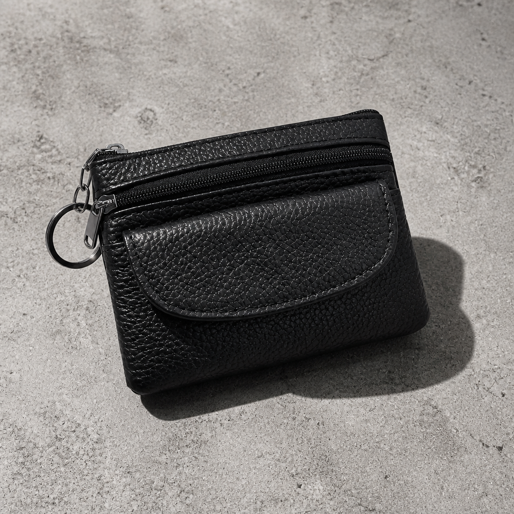 Porte-Monnaie Homme en Cuir Véritable Compact