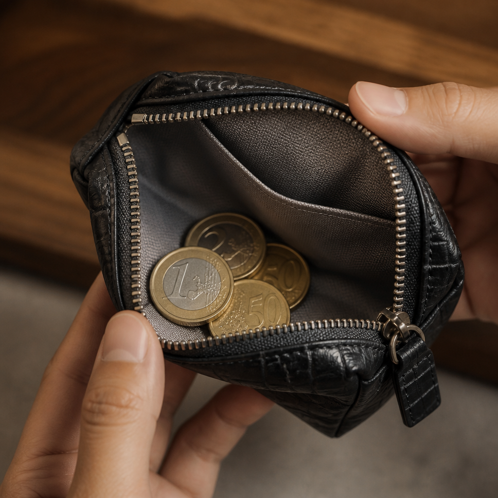 Porte-Monnaie Homme Façon Croco Compact Zippé