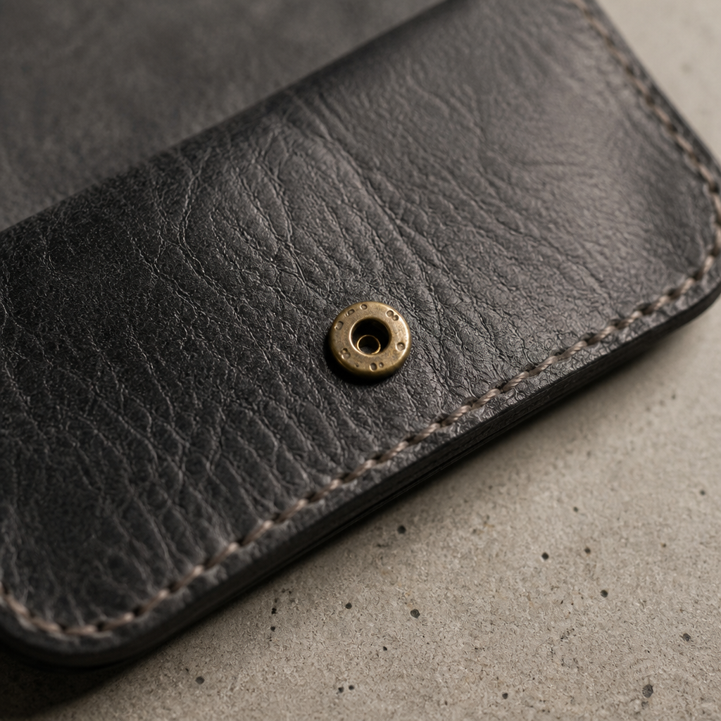 Porte-Monnaie Vintage Homme en Cuir Bouton-Pression