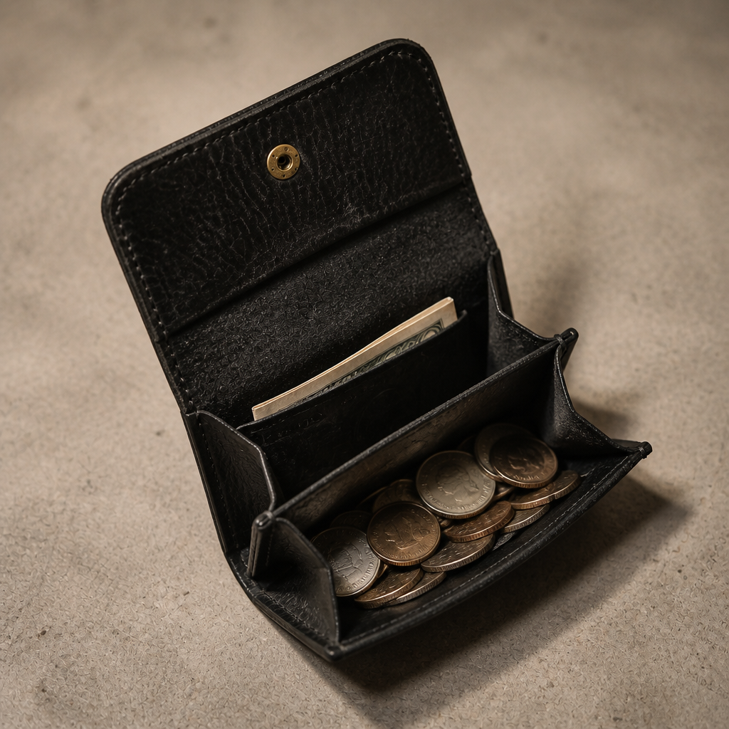 Porte-Monnaie Vintage Homme en Cuir Bouton-Pression
