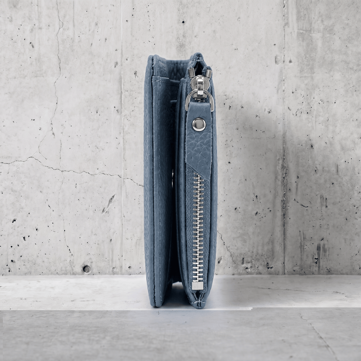 Portefeuille Cuir Homme Compact Zippé Porte-Monnaie RFID
