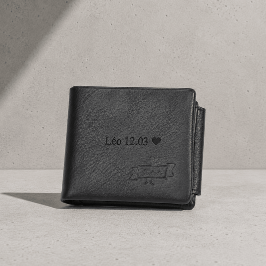 Portefeuille Cuir Homme Personnalisé Compact Zippé