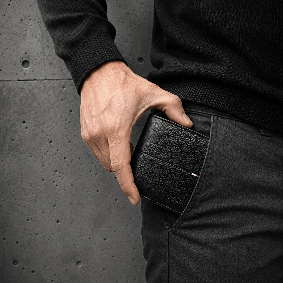 Portefeuille Homme Fin Grainé Bouton-Pression