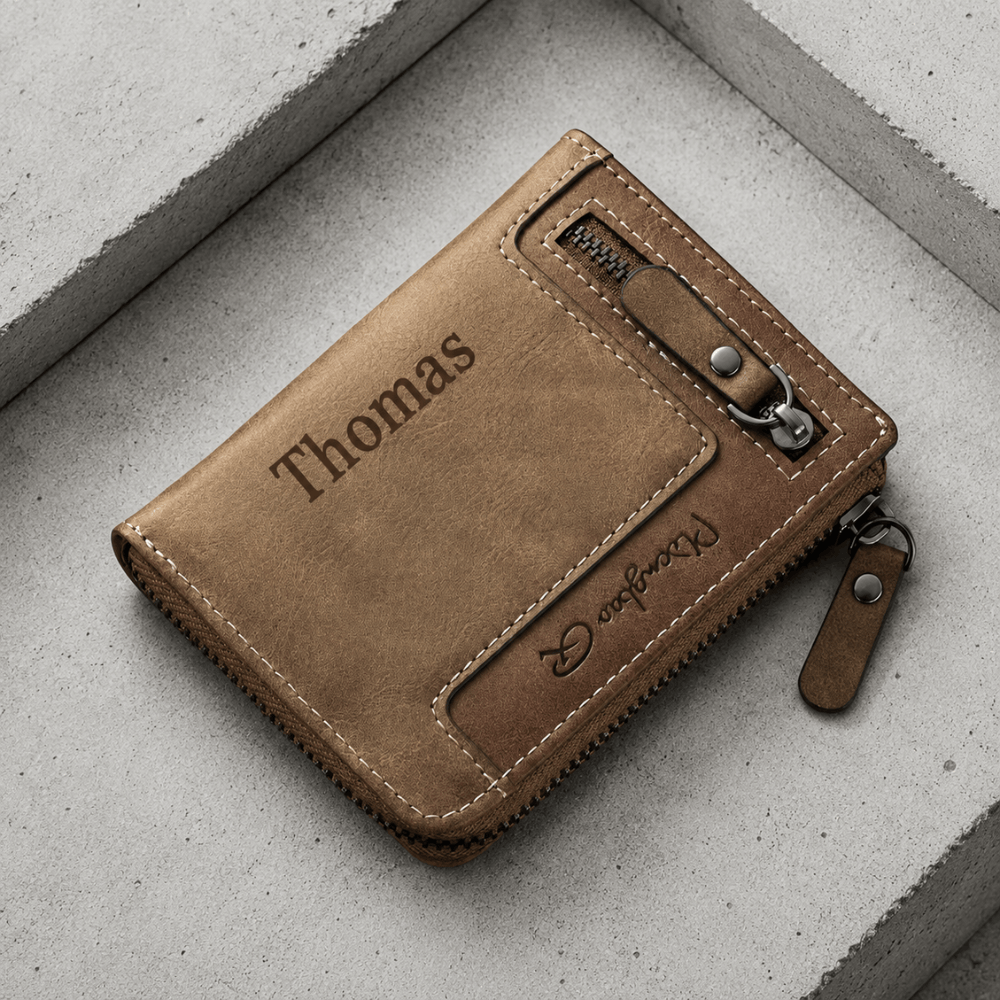 Portefeuille Homme Fermeture Éclair à Personnaliser