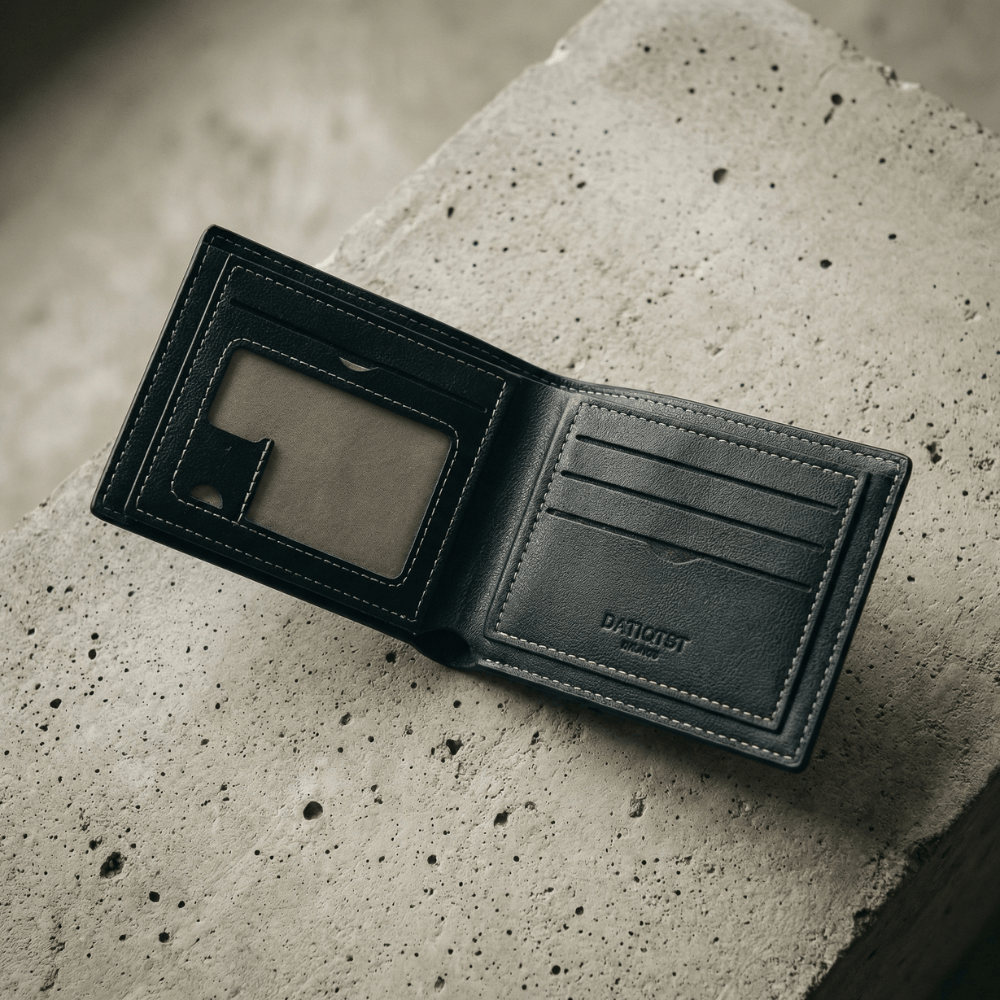 Portefeuille Homme Aspect Cuir 2 Volets Compact