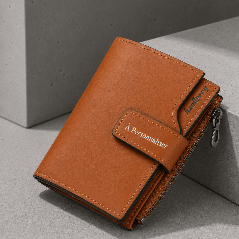 Portefeuille Homme Personnalisable Vertical Zippé