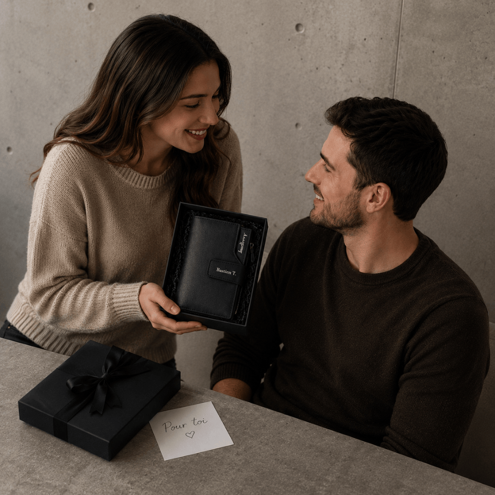 Portefeuille Homme Personnalisable Vertical Zippé