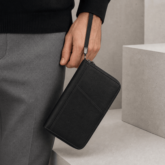 Portefeuille Long Homme Voyage Passeport RFID Dragonne