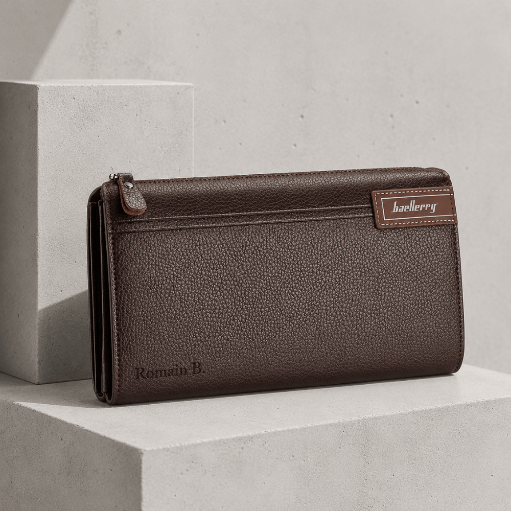 Grand Portefeuille Personnalisé Homme Zippé à Graver