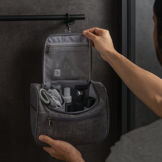 Trousse de toilette homme suspendue voyage – Compacte et organisée