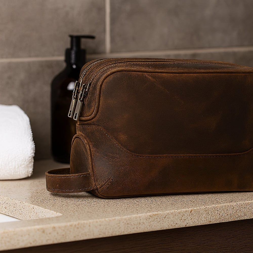 Grande Trousse de Toilette Cuir Homme - Personnalisable