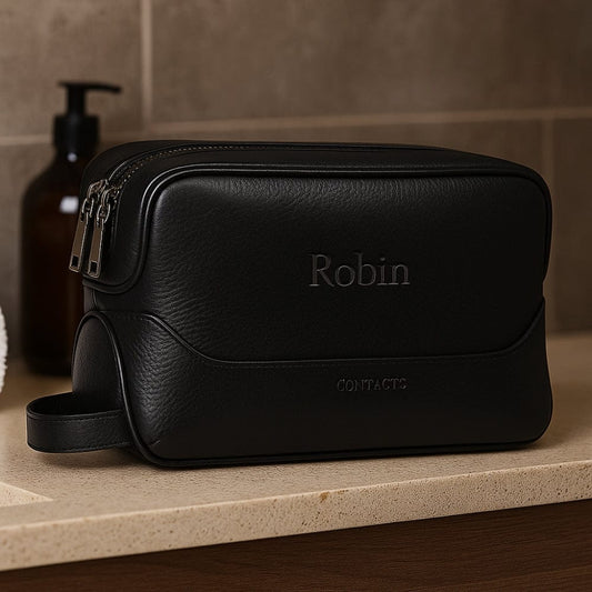 Grande Trousse de Toilette Cuir Homme - Personnalisable