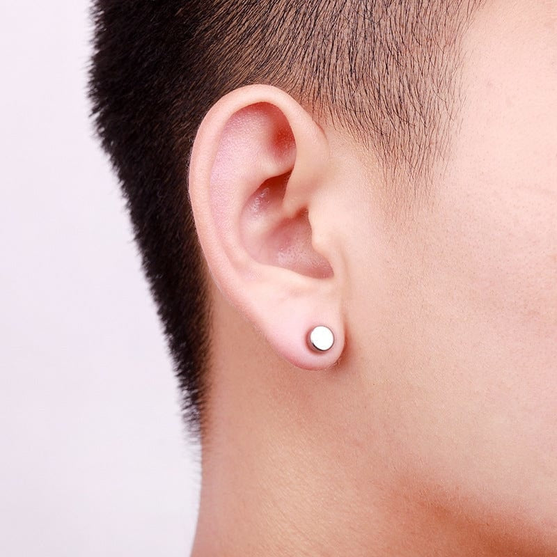 Boucles d'Oreilles Aimants Rondes Argent - Oreilles sans piercing