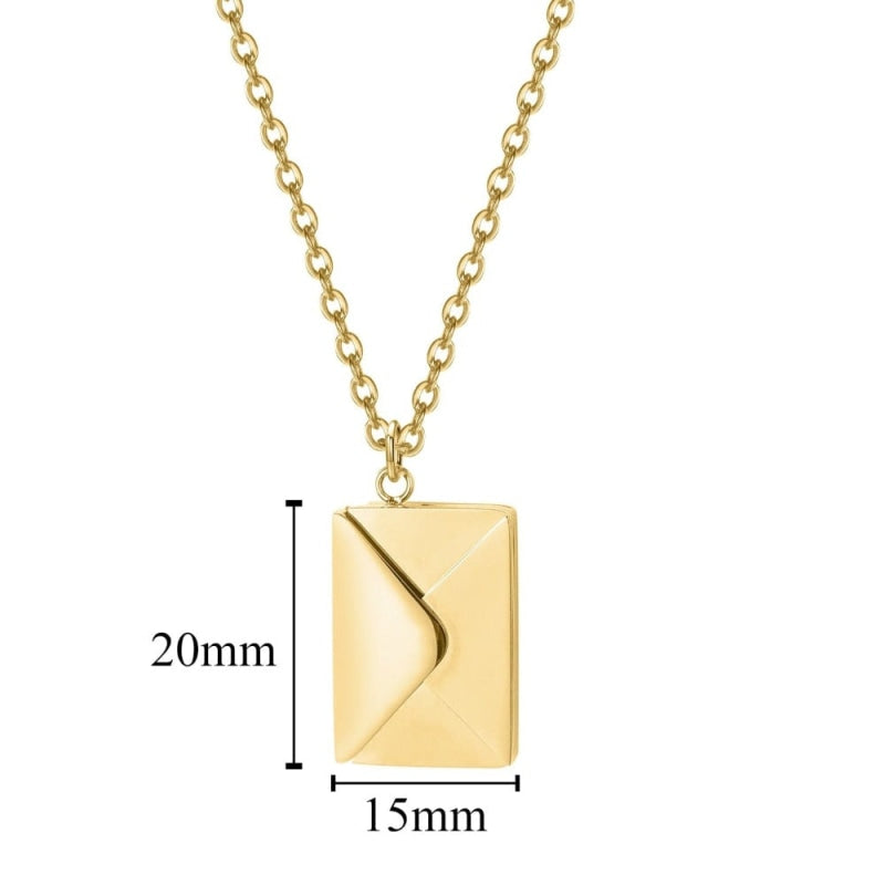 COLLIER ET PENDENTIF ENVELOPPE PERSONNALISÉE