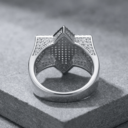 Bague Chevalière Diamant Homme Moissanite Étoile