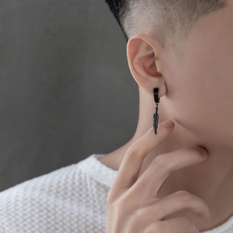 Boucles d'Oreilles Pendantes Plume - Originale et Tendance