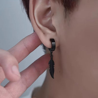 Boucles d'Oreilles Pendantes Plume - Originale et Tendance