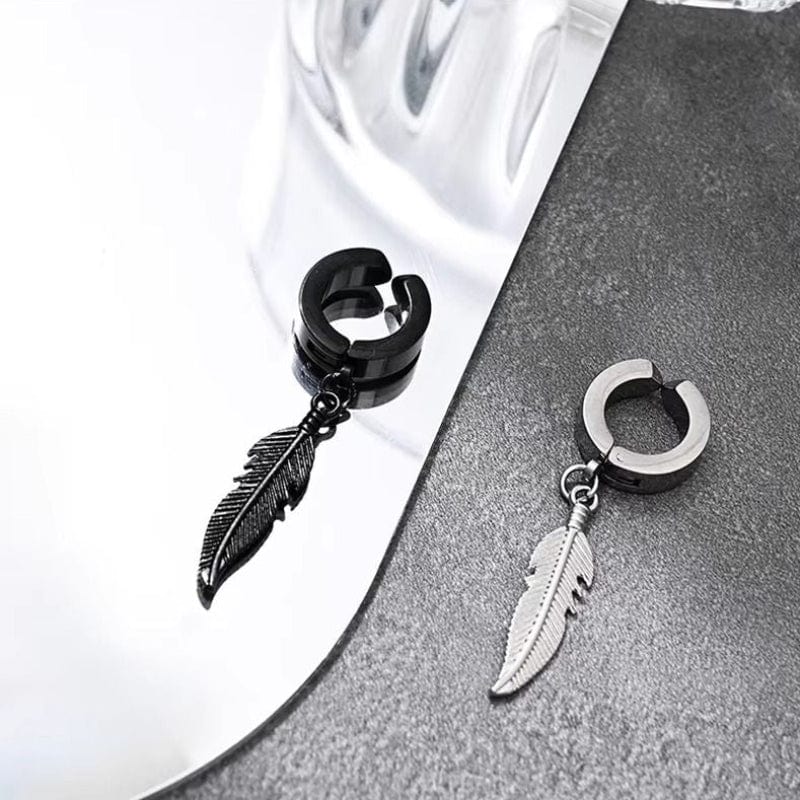 Boucles d'Oreilles Pendantes Plume - Originale et Tendance