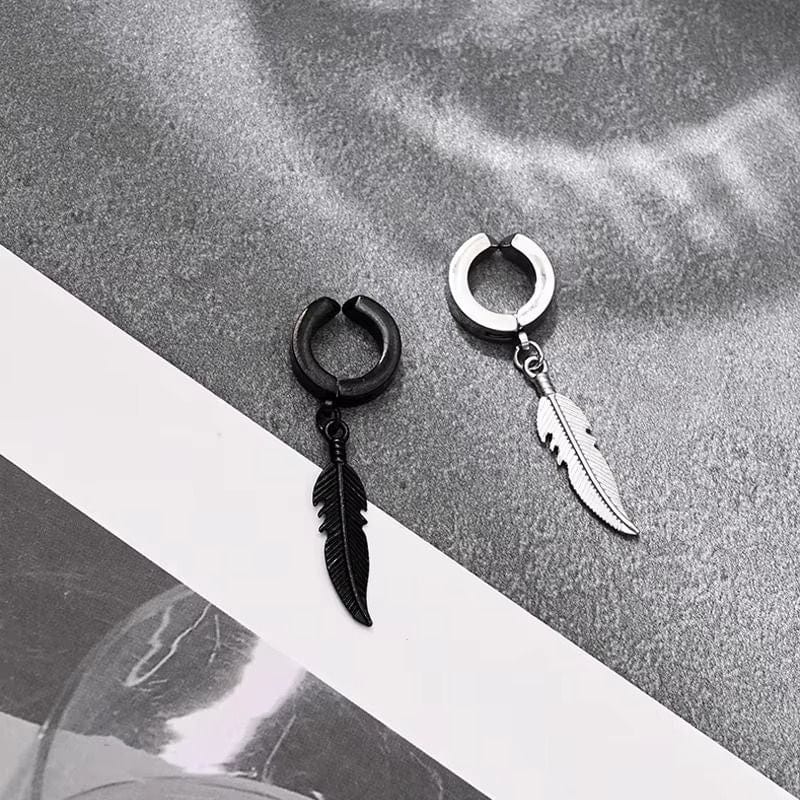 Boucles d'Oreilles Pendantes Plume - Originale et Tendance
