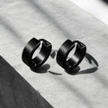 Boucles d'Oreilles Anneaux Noirs - Style Minimaliste et Discret