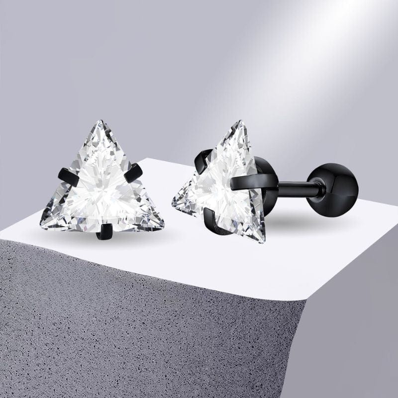 Boucles d'Oreilles Triangle Diamant - Style Luxe