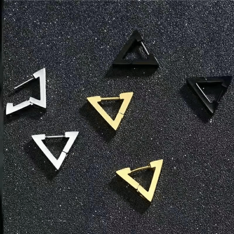 Boucles d'Oreilles Triangle Homme – Acier Inoxydable & Style Minimaliste