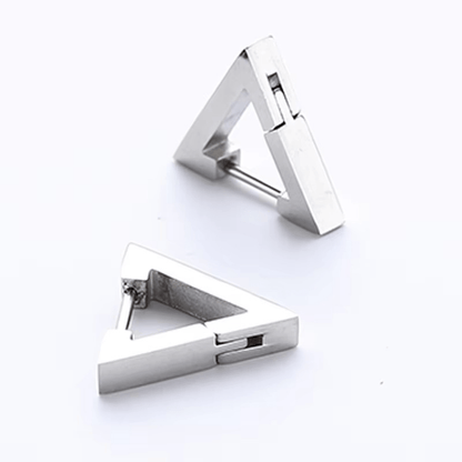 Boucles d'Oreilles Triangle Homme – Acier Inoxydable & Style Minimaliste