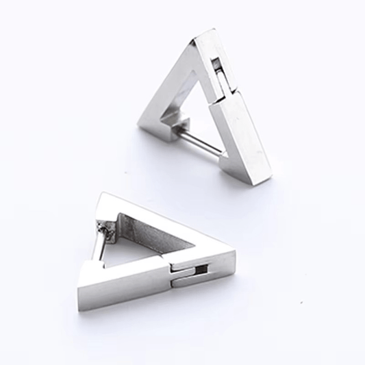 Boucles d'Oreilles Triangle Homme – Acier Inoxydable & Style Minimaliste