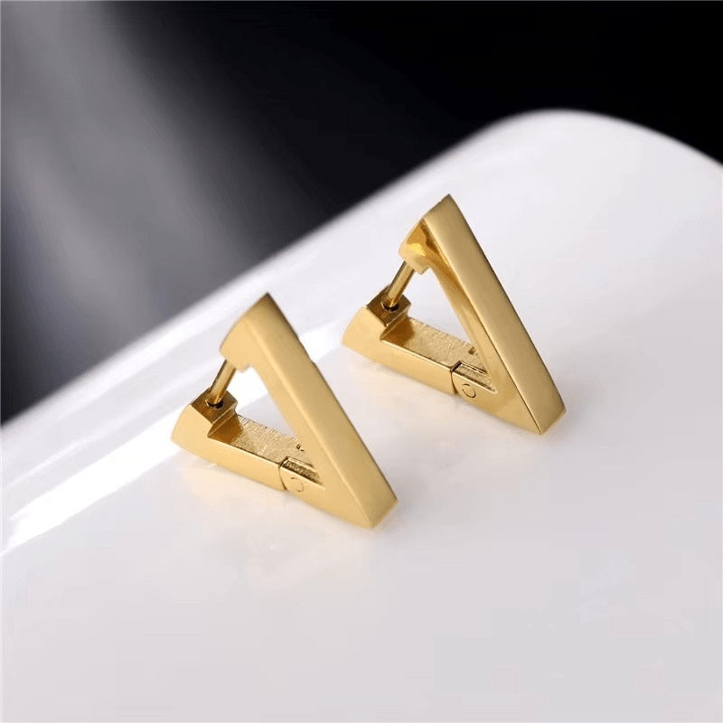 Boucles d'Oreilles Triangle Homme – Acier Inoxydable & Style Minimaliste