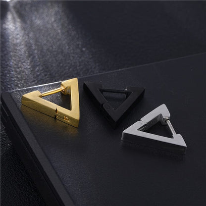 Boucles d'Oreilles Triangle Homme – Acier Inoxydable & Style Minimaliste