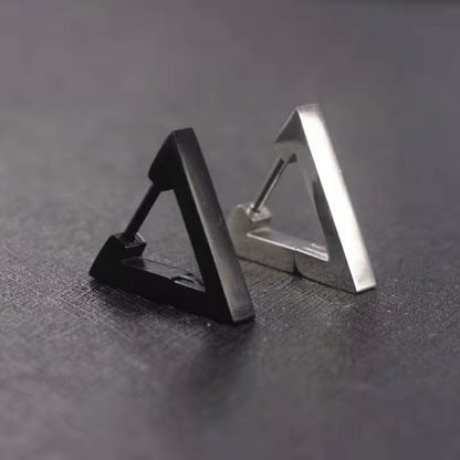 Boucles d'Oreilles Triangle Homme – Acier Inoxydable & Style Minimaliste