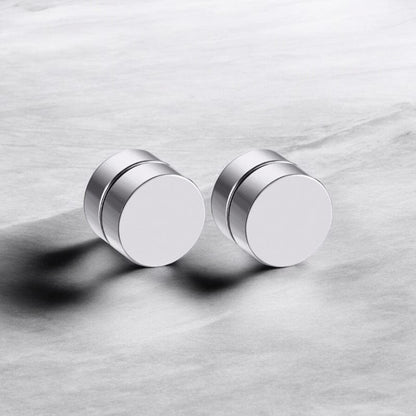 Boucles d'Oreilles Aimants Rondes Argent - Oreilles sans piercing