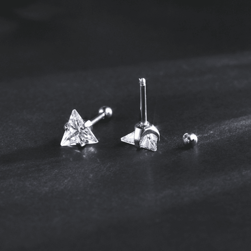 Boucles d'Oreilles Triangle Diamant - Style Luxe