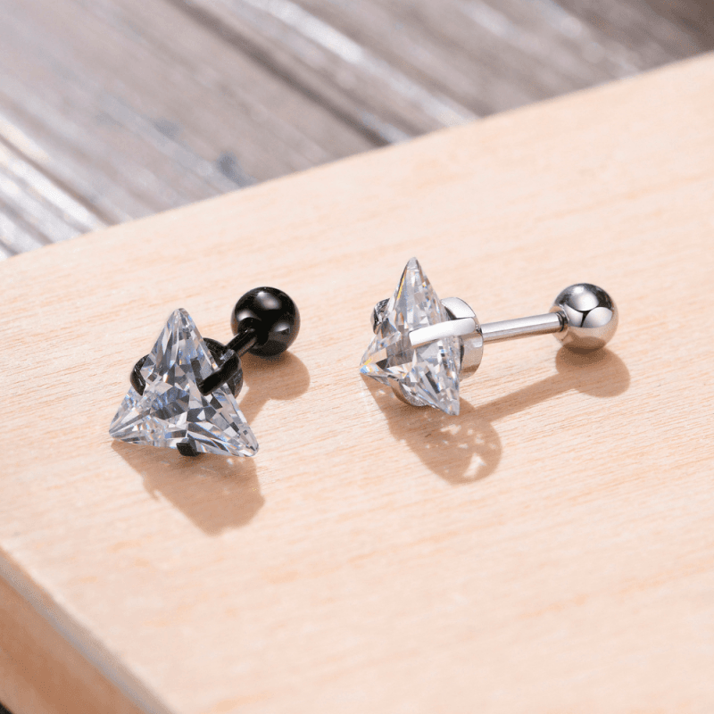 Boucles d'Oreilles Triangle Diamant - Style Luxe