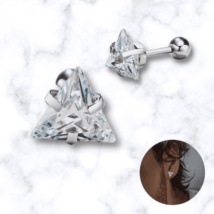 Boucles d'Oreilles Triangle Diamant - Style Luxe